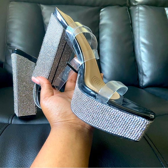Azalea Wang Shoes - Azalea Wang | Rhinestone platform heels